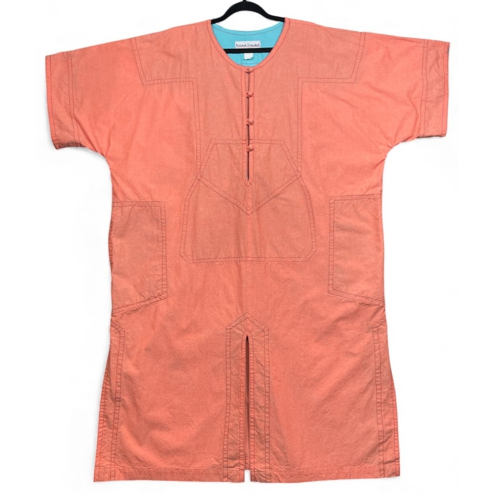 Vintage Fernando Sanchez Caftan Nightgown Coral Orange P Small